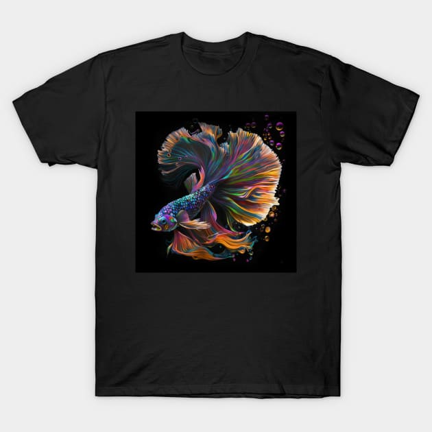 Rainbow Betta fish T-Shirt by BloodRubyz